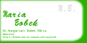 maria bobek business card